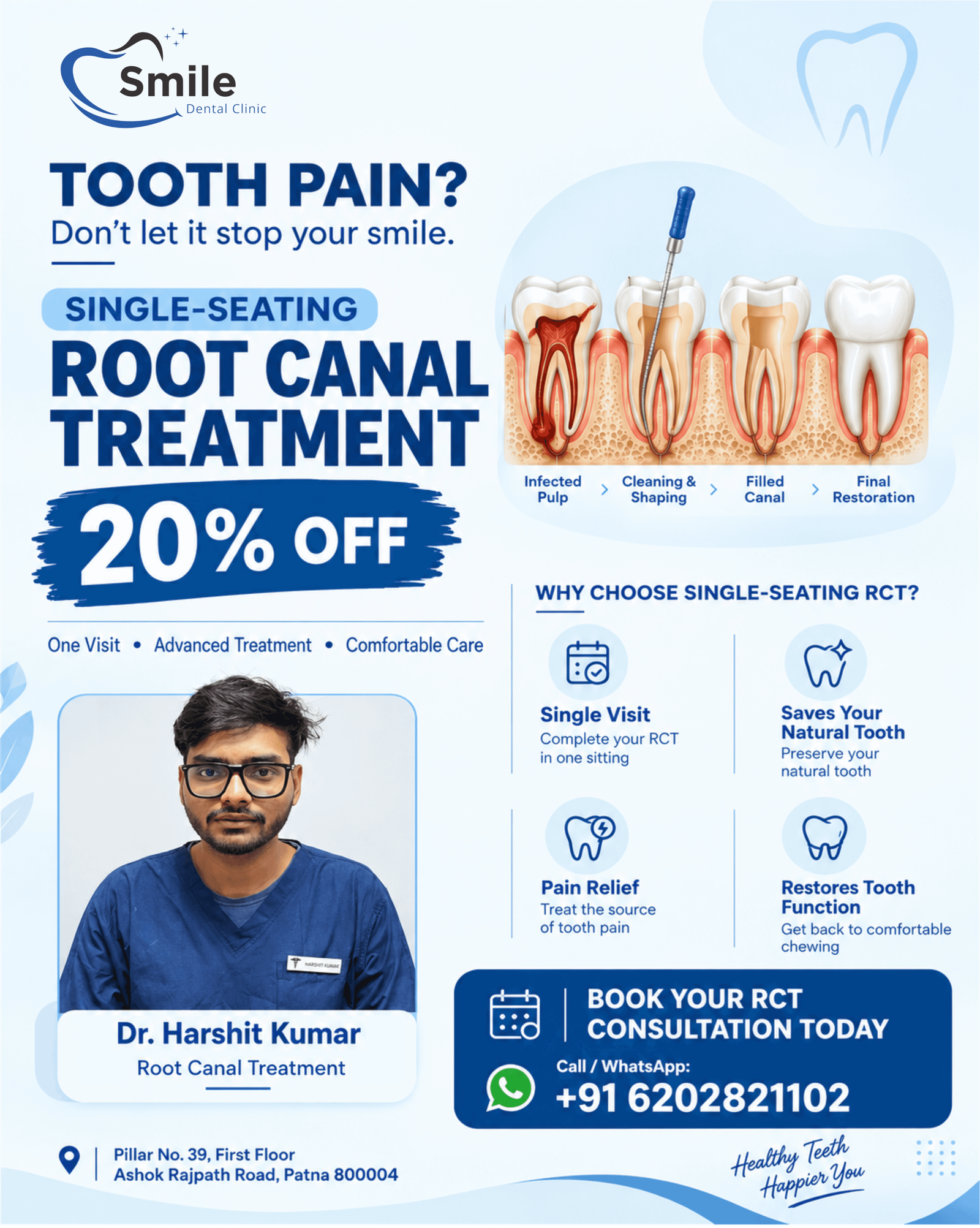 Single sitting Root canal treatment/RCT